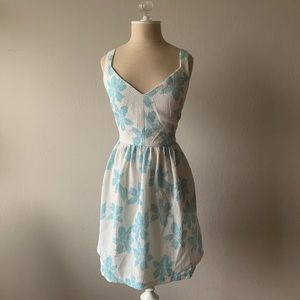 NWT Zara Blue Floral Print Mini Dress